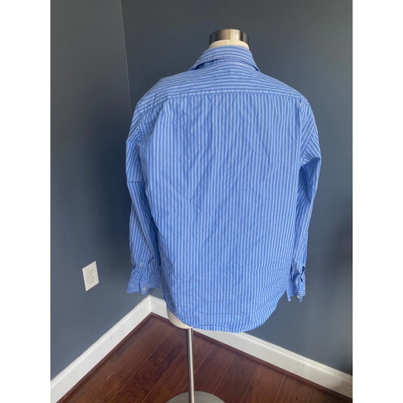 J Crew mens blue/white striped button down shirt - Picture 4 of 6